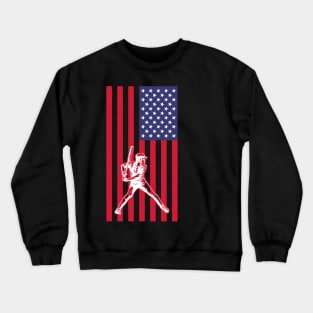 American Flag Vintage Baseball Player Gift The Show Hardball Crewneck Sweatshirt